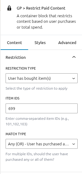 GetPaid Restrict Paid Content Block
