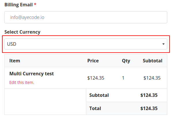 Multi-Currency Checkout